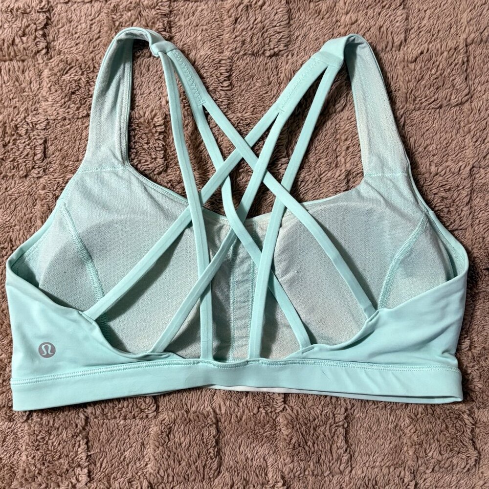 Lululemon Free To Be Serene Sports Yoga Bra Light Support Strappy Tonic Sea 10 - Picture 4 of 8